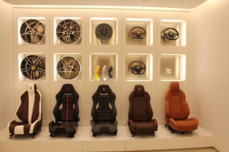 Ferrari South Kensington - seat and wheel display