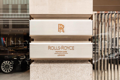 Rolls Royce Mayfair entrance sign